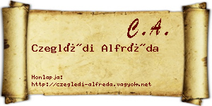 Czeglédi Alfréda névjegykártya